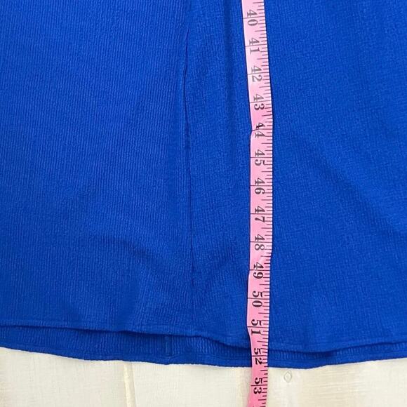J.NNA. Midi Dress Women’s Sz L Royal Blue Square Neckline Wide Straps Pockets - Picture 8 of 8